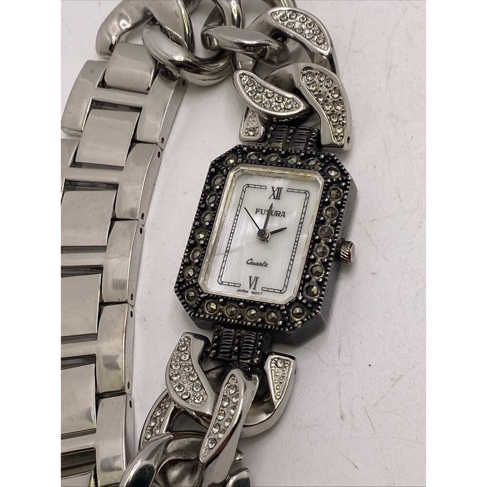Futura Womens Mop Dial Rhinestone Watch New Battery